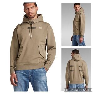 G-Star Raw Pocket Detail Loose Hooded Organic Cotton Sweatshirt Men’s Size Small